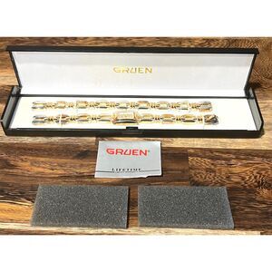 Gruen Gold Link Watch & Bracelet Set New